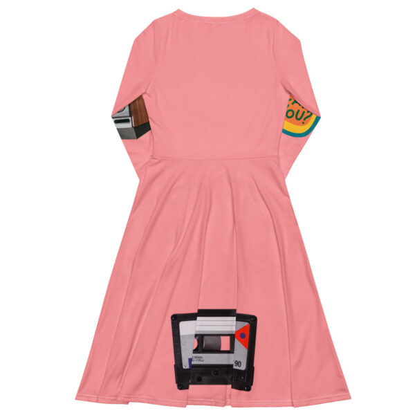 Wewak I Feel Great Text and Tape Cassette  Print Long Sleeve Midi Dress - Image 2